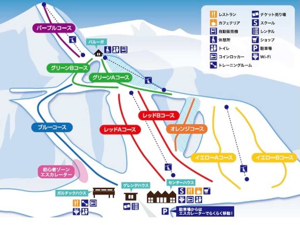 朝里川温泉スキー場ゲレンデマップ