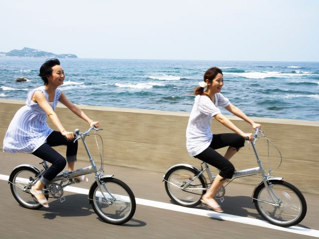 無料のレンタサイクルで島内観光イメージ