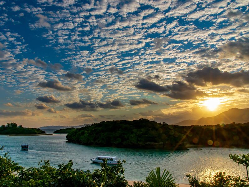 川平湾の夕日