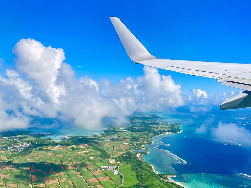 飛行機から見た宮古島イメージ