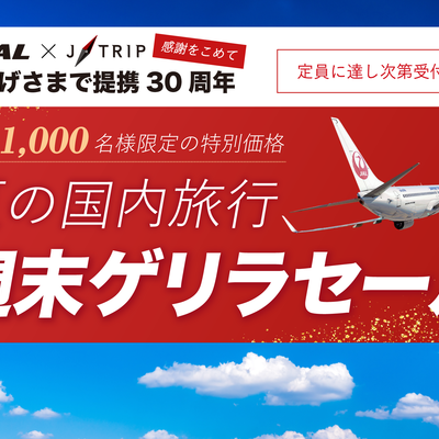 8～9月出発分を最終値下げ！週末ゲリラセールイメージ
