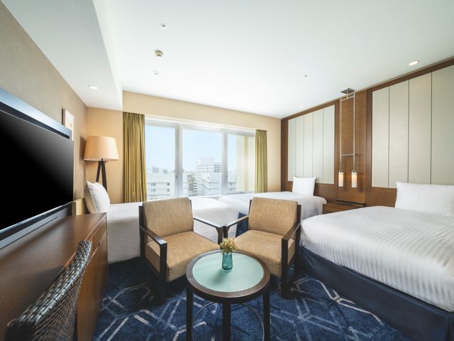 リーガロイヤルグラン沖縄 【2024年改装客室】プレミアシティビューツイン35㎡ 3名利用時一例