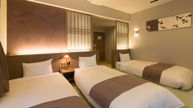 松江しんじ湖温泉　松江ニューアーバンホテル 本館リニューアル和室ベッド　4.5畳