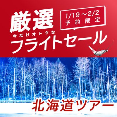 1/19〜2/2予約限定 厳選フライトセール 北海道旅行イメージ