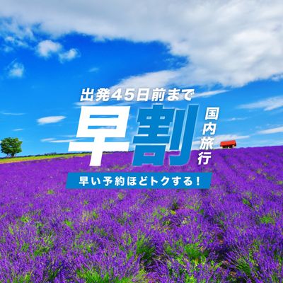JALで行く北海道早割ツアー｜45日前予約が一番お得イメージ