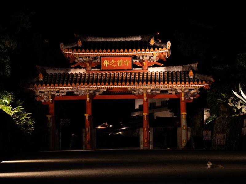 ライトアップされた首里城