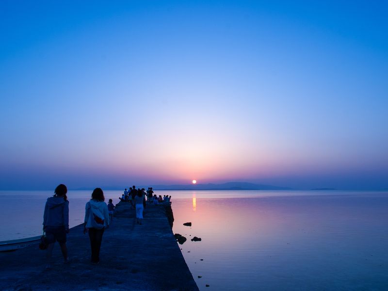 竹富島 西桟橋の夕方の空