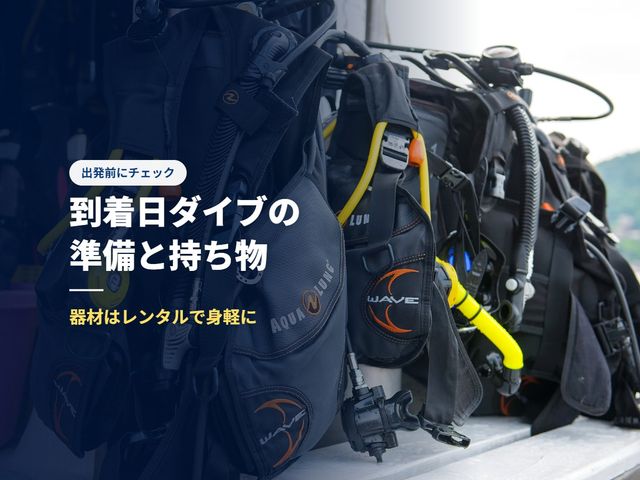 到着日ダイブを楽しむための<br />
準備・注意点イメージ